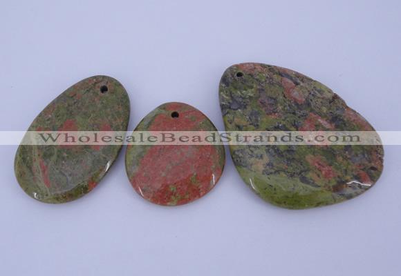 NGP939 5PCS 30-50mm*35-65mm freeform unakite gemstone pendants