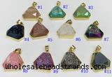 NGP9602 20*20mm faceted plated druzy agate pendants