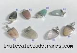 NGP9716 11*16mm arrowhead-shaped  mixed gemstone pendants wholesale