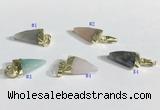 NGP9719 11*16mm arrowhead-shaped  mixed gemstone pendants wholesale