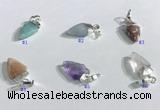 NGP9724 9*15mm arrowhead-shaped  mixed gemstone pendants wholesale