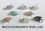 NGP9726 10*16mm bullet-shaped  mixed gemstone pendants wholesale