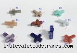 NGP9735 13*18mm cross-shaped  mixed gemstone pendants wholesale