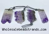 NGP9754 20*40mm-25*45mm freeform amethyst pendants wholesale