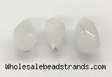 NGP9800 22*35mm - 25*40mm faceted nuggets white jade pendants