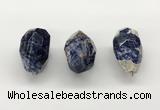 NGP9817 22*35mm - 25*40mm faceted nuggets sodalite gemstone pendants