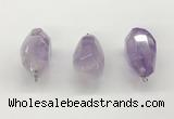 NGP9820 22*35mm - 25*40mm faceted nuggets lavender amethyst pendants