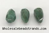 NGP9823 22*35mm - 25*40mm faceted nuggets green aventurine jade pendants