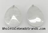 NGP9830 32*42mm - 35*45mm faceted nuggets white jade pendants