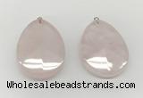 NGP9831 32*42mm - 35*45mm faceted nuggets rose quartz pendants