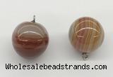 NGP9844 20mm round line agate gemstone pendants