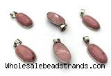 NGP9872 12*20mm oval pink wooden jasper pendant