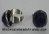 NGR03 18*25mm - 22*28mm faceted nuggets agate gemstone rings