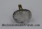 NGR1009 20*25mm - 22*30mm oval druzy quartz rings wholesale