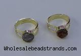 NGR1018 10mm coin druzy agate gemstone rings wholesale