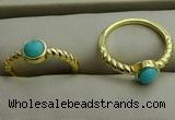 NGR1050 4mm coin synthetic turquoise rings wholesale