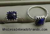 NGR1068 8*8mm square lapis lazuli gemstone rings wholesale