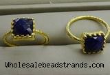 NGR1075 8*8mm square lapis lazuli gemstone rings wholesale