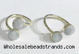 NGR1085 8mm coin aquamarine gemstone rings wholesale