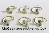 NGR1115 6mm coin  mixed gemstone rings wholesale