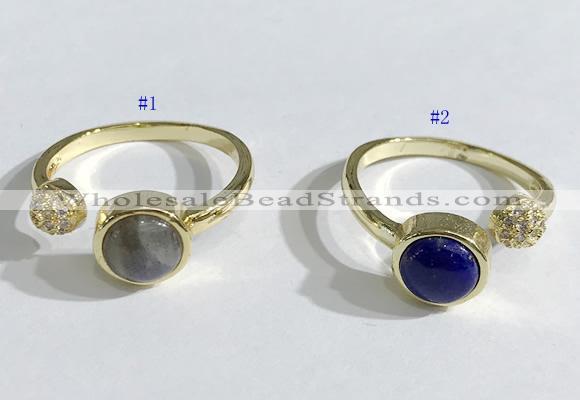 NGR1119 8mm coin  mixed gemstone rings wholesale