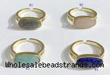 NGR1124 8*16mm oval mixed gemstone rings wholesale