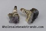 NGR113 18*35mm - 22*40mm faceted nuggets druzy amethyst rings