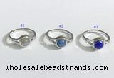 NGR1130 14*17mm flat round mixed gemstone rings wholesale