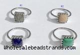 NGR1140 10mm square  mixed gemstone rings wholesale