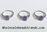 NGR1146 6*8mm faceted oval amethyst gemstone rings wholesale