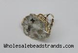 NGR124 30*40mm - 35*45mm freeform plated druzy quartz rings