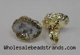 NGR125 30*40mm - 35*45mm freeform plated druzy quartz rings