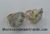 NGR127 30*35mm - 35*40mm freeform plated druzy quartz rings