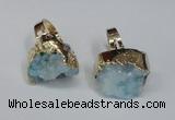 NGR132 18*25mm - 20*25mm freeform plated druzy quartz rings