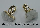 NGR17 18*25mm - 25*30mm nuggets plated druzy quartz rings