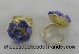 NGR177 25*30mm druzy agate gemstone rings wholesale