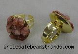 NGR178 25*30mm druzy agate gemstone rings wholesale