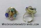 NGR183 25*30mm druzy agate gemstone rings wholesale