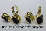 NGR192 10*14mm - 15*20mm oval druzy agate gemstone rings