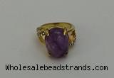 NGR2002 10*15mm faceted oval amethyst gemstone rings wholesale