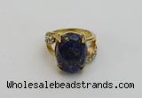 NGR2012 10*15mm faceted oval lapis lazuli gemstone rings