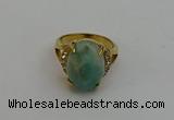 NGR2028 10*15mm faceted oval amazonite gemstone rings