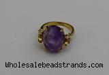 NGR2062 10*15mm faceted oval amethyst gemstone rings wholesale