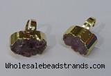 NGR210 15*25mm - 18*30mm oval druzy amethyst rings wholesale