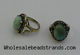 NGR2108 10*15mm faceted oval amazonite gemstone rings wholesale