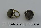 NGR2115 10*15mm faceted oval labradorite gemstone rings wholesale