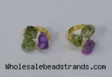 NGR213 5*8mm - 6*10mm freeform druzy agate & peridot rings wholesale