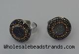 NGR2138 20mm - 22mm coin plated druzy agate rings wholesale