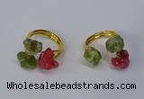 NGR214 5*8mm - 6*10mm freeform druzy agate & peridot rings wholesale