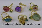 NGR219 8*9mm - 20*25mm freeform druzy agate gemstone rings